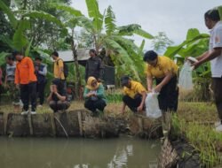 Penebaran Benih Ikan Nila: Polsek Dentim Dukung Program Ketahanan Pangan