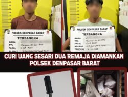 Curi Uang Sesari, Dua Remaja diamankan Polsek Denpasar Barat 